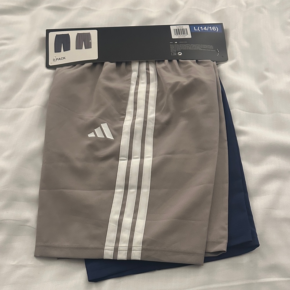 Adidas Two-Pack Gray and Blue Shorts bundle